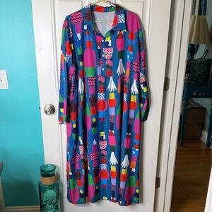 SHEIN Colorful Geometric Maxi Diversity Dress